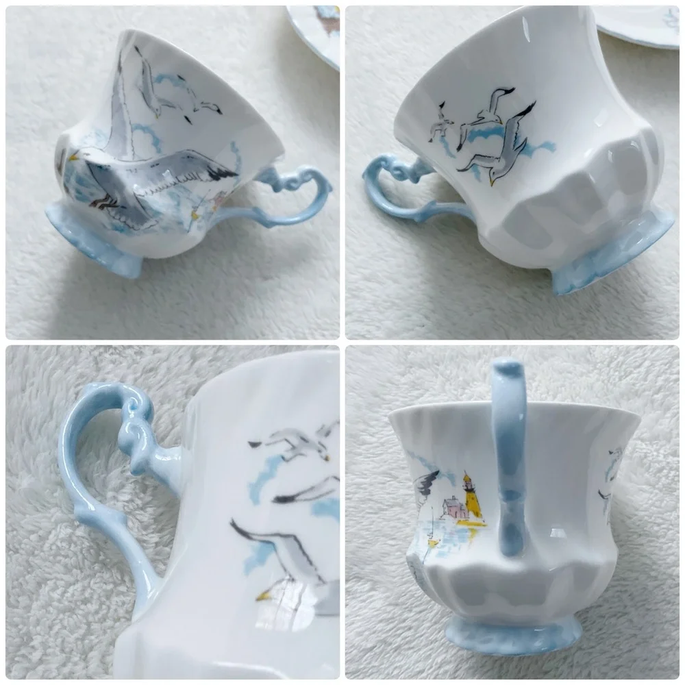Queen’s Rosina Seagull Fluted Cup & Saucer England